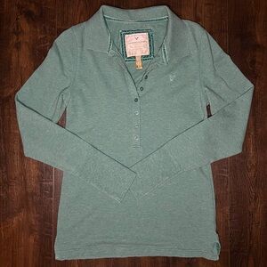 Y2K 2000s Vintage American Eagle Outfitters Long Sleeve Henley/Polo